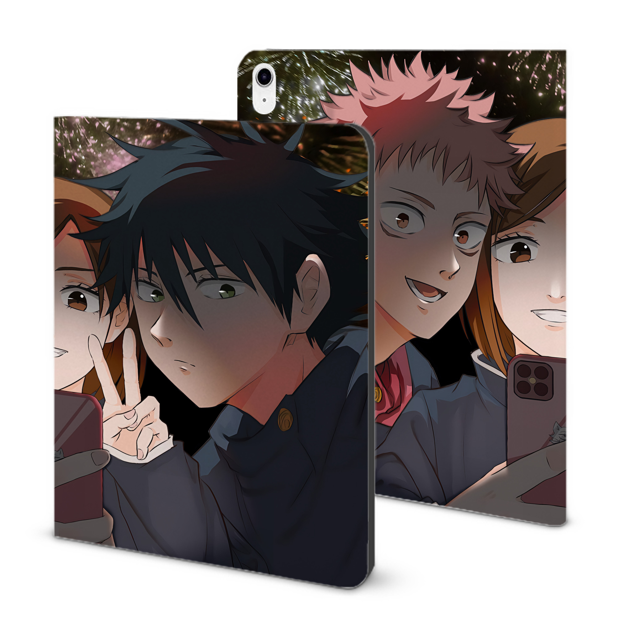 （画像用） 呪術廻戦 Jujutsu Kaisen IPad ケース ブック型 PUレザー TPU 耐衝撃 軽量 薄型 ペン収納なし 全面保護 IPad 各モデル対応